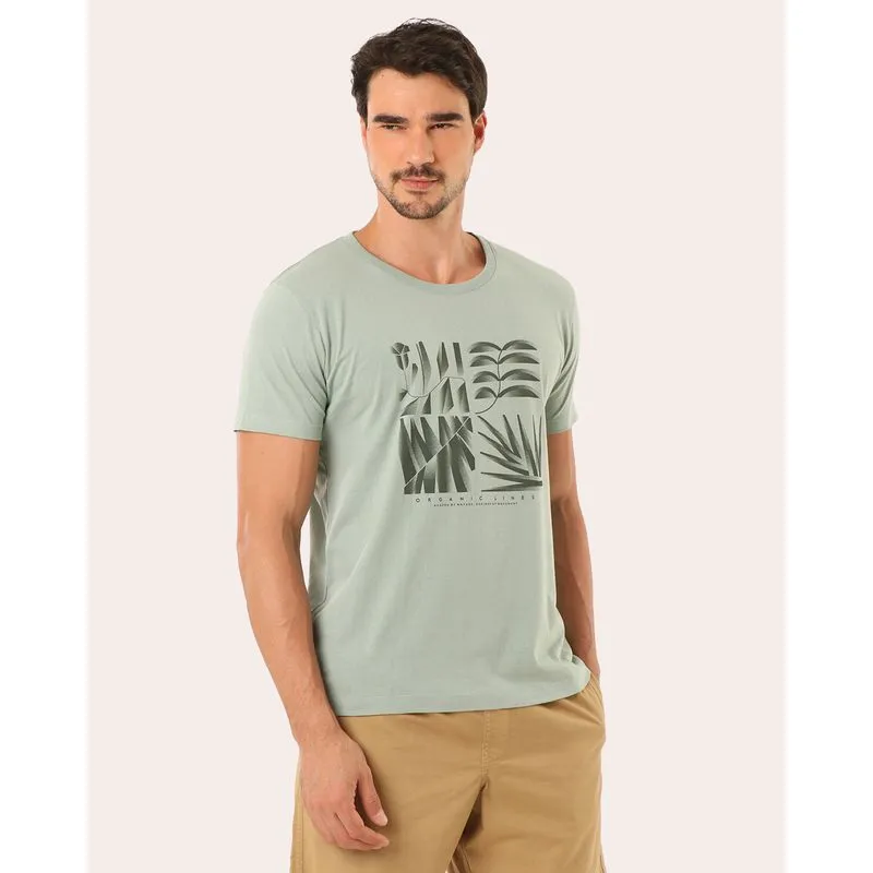 Camiseta Masculina Algodão Manga Curta Verde M