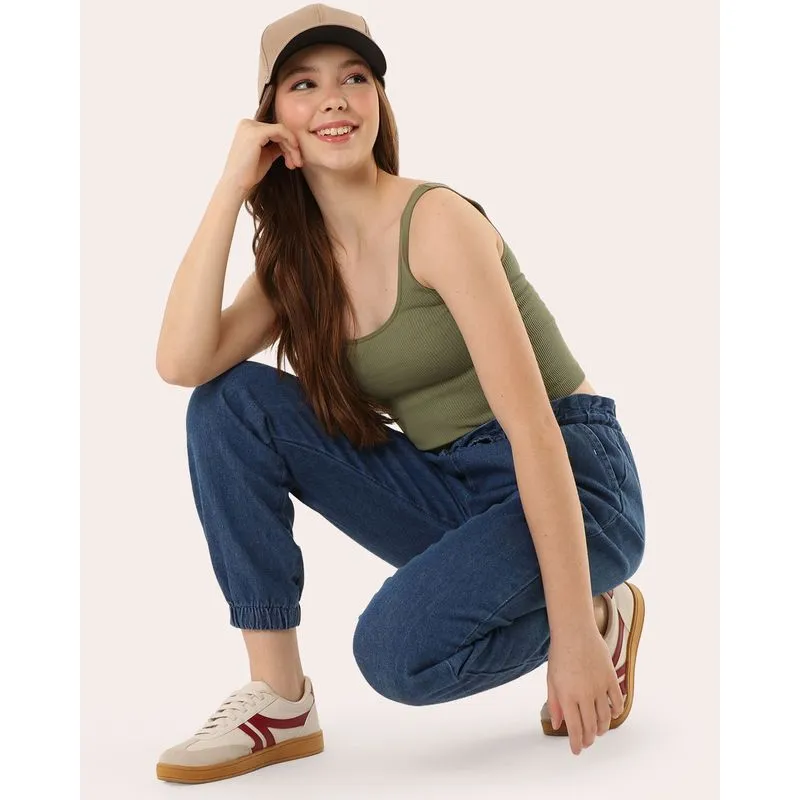 Calça Jeans Juvenil Jogger com Elástico Azul 14