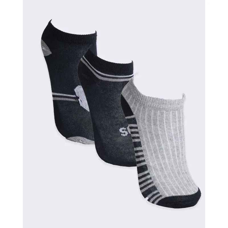 Kit 3 Pares de Meias Infantil Estampada Marinho e Cinza 26 A 29