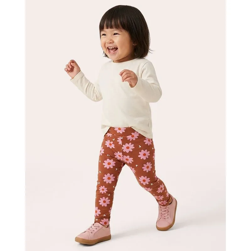 Calça Legging Bebê Floral Marrom 2
