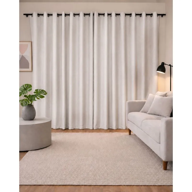 Cortina Rústica Veneza BecaDecor 360cm x 250cm Cinza UN