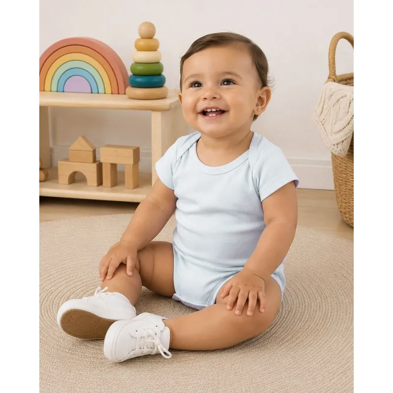 Body Bebê Algodão Liso Manga Curta Branco M