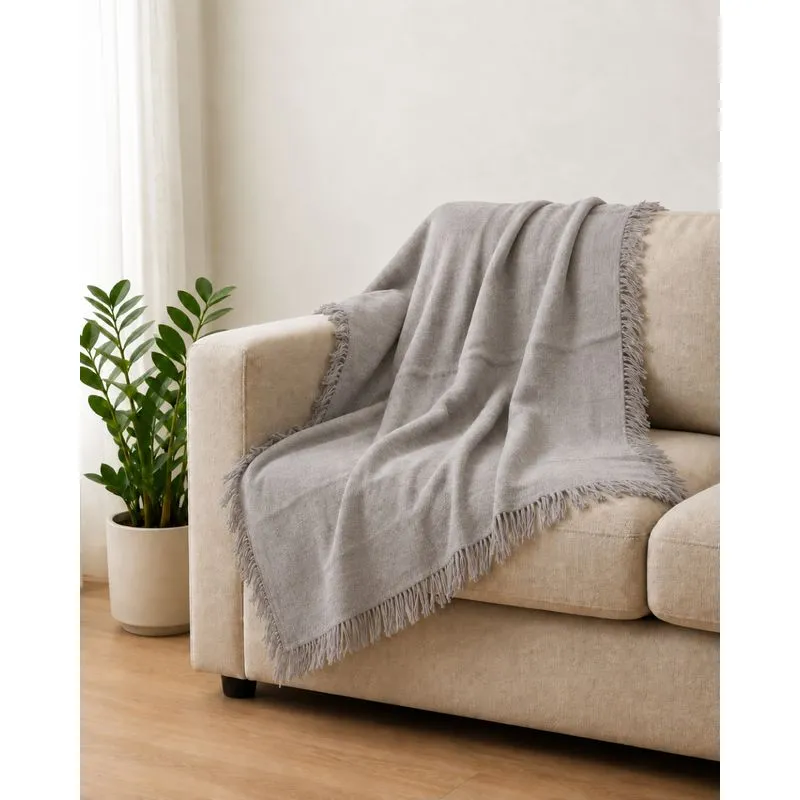 Manta Decorativa para Sofá 1,40cm x 1,20cm Cinza UN