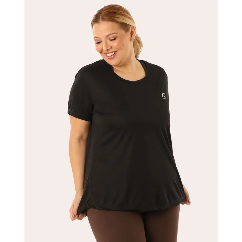 Camiseta Fitness Plus Size Feminina Fitter Preta G1