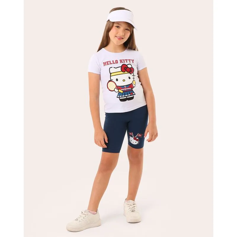 Conjunto Infantil Estampa Hello Kitty Off White UN