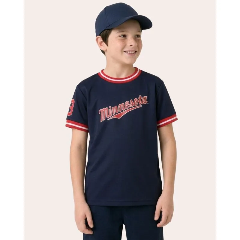 Camiseta Infantil Dry Fit Estampa Minnesota Marinho 8