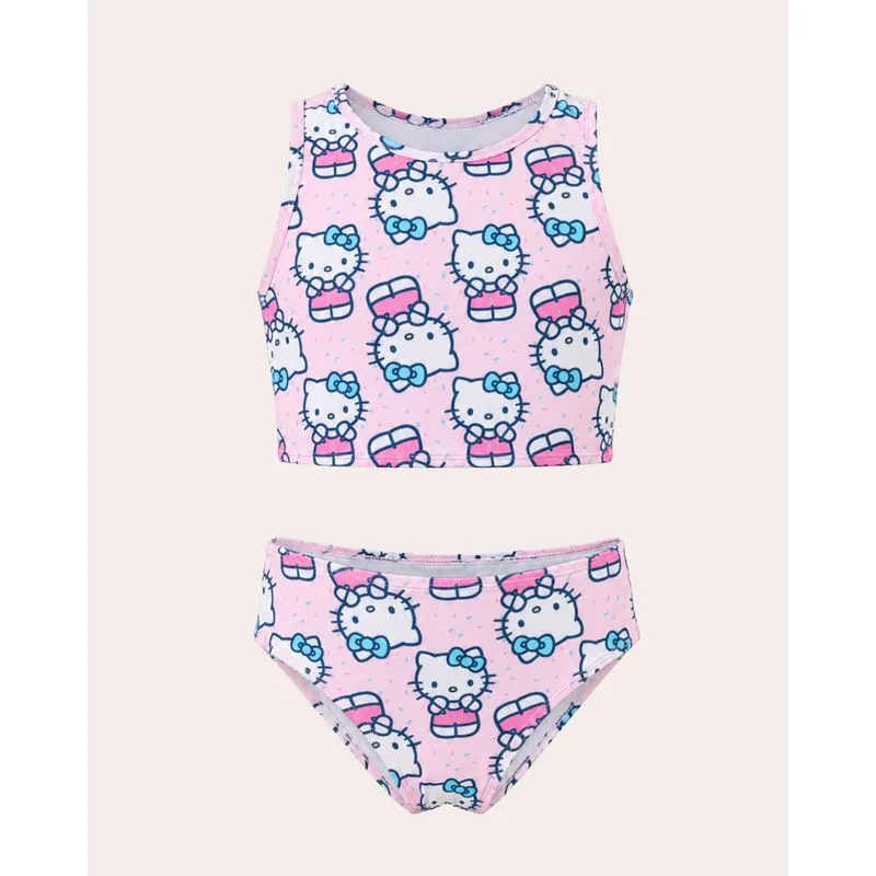 Conjunto Biquini Infantil Sanrio Hello Kitty Rosa 8