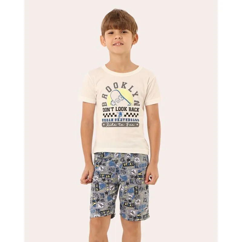 Conjunto Infantil Curto Algodão Estampa Skate Off White 6