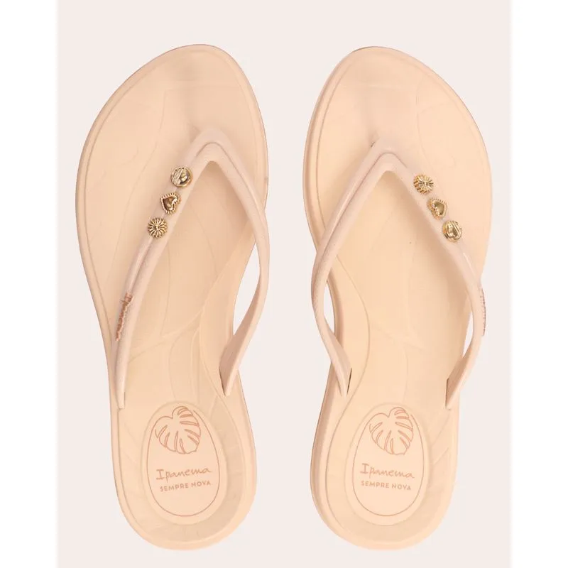 Chinelo Ipanema Feminino Shine Pin Bege 35