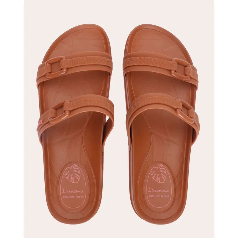 Chinelo Ipanema Feminino Slide Shine Marrom 37