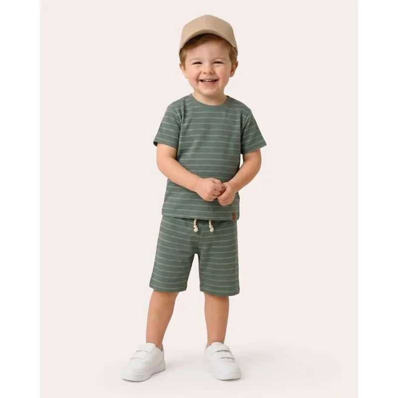 Conjunto Bebê Texturizado Manga Curta Verde 2