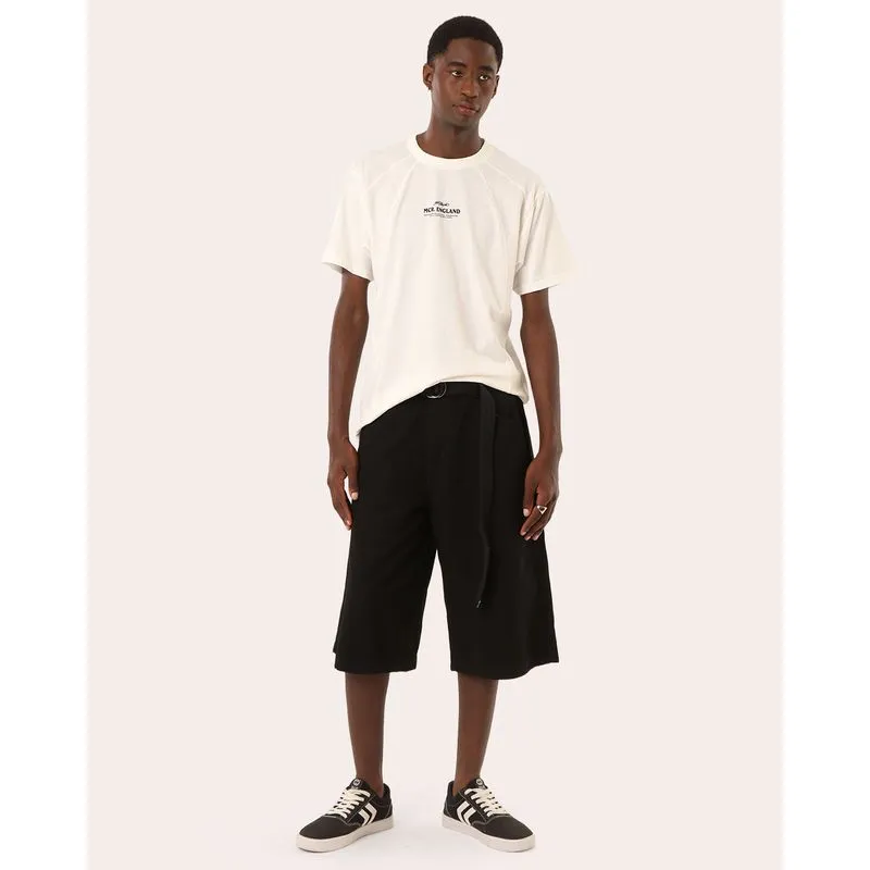 Bermuda Jeans Masculina Algodão Baggy Cinto Preta 36