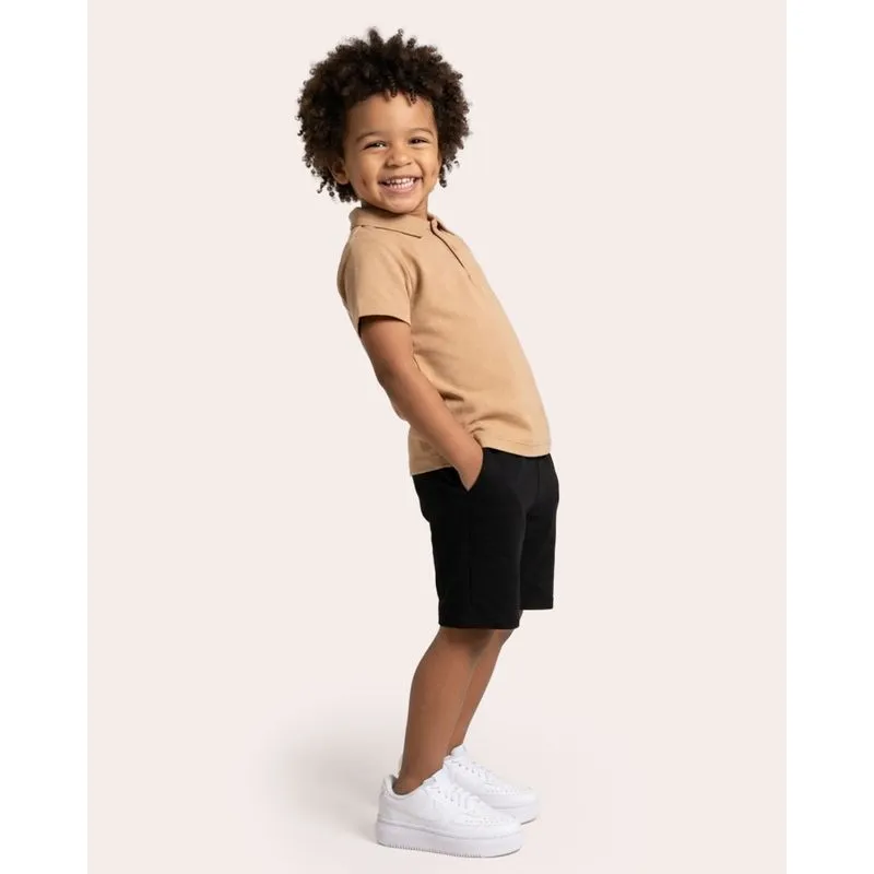 Camisa Polo Bebê Piquet Manga Curta Bege 2