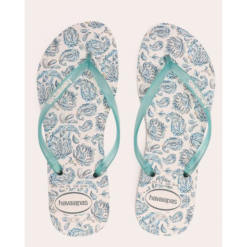 Chinelo Havaianas Feminino Slim Daydream Branco 39/40
