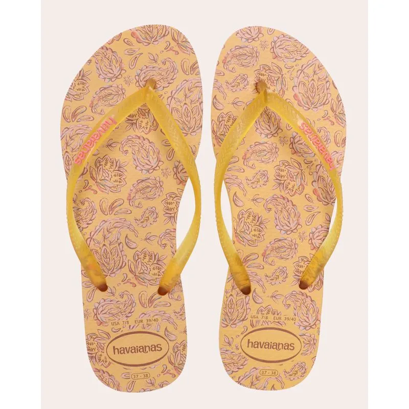 Chinelo Feminino Havaianas Slim Daydream Amarelo 41/42