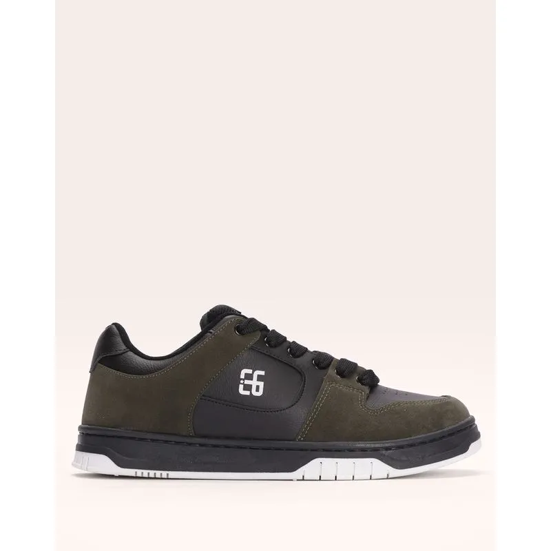 Tênis Masculino Casual Energy com Recortes Preto 35