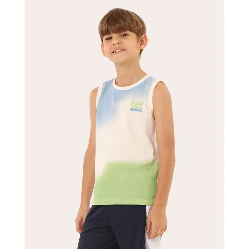 Regata Infantil Vibes Degradê Algodão Off White 10