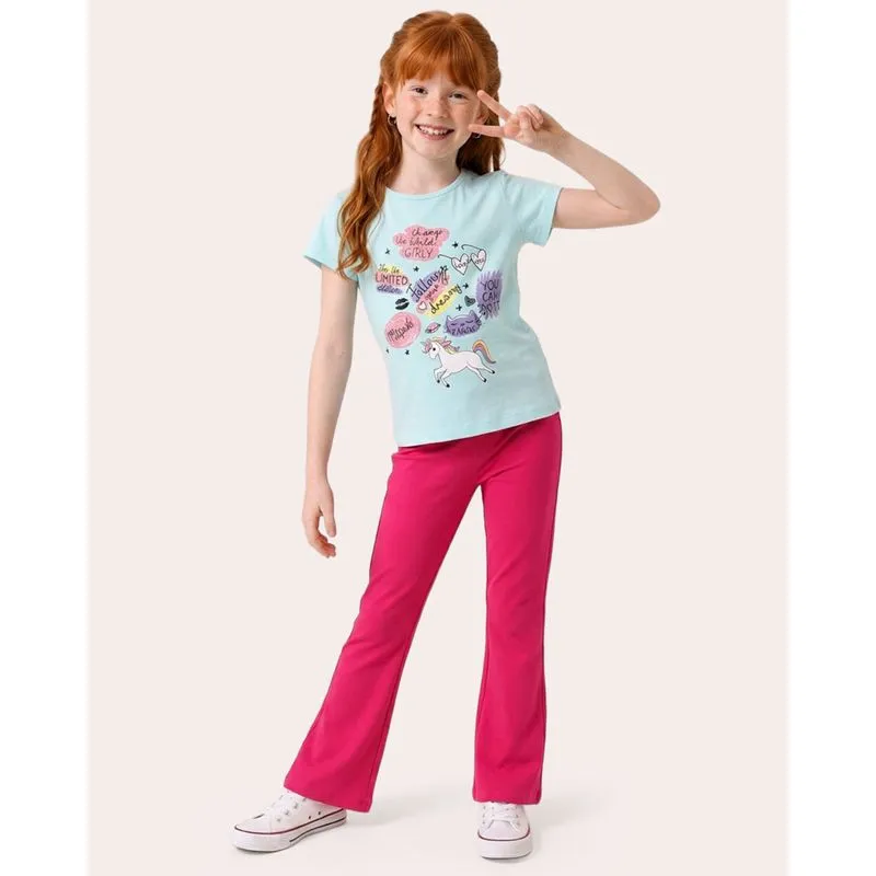 Calça Legging Infantil Flare Rosa 12