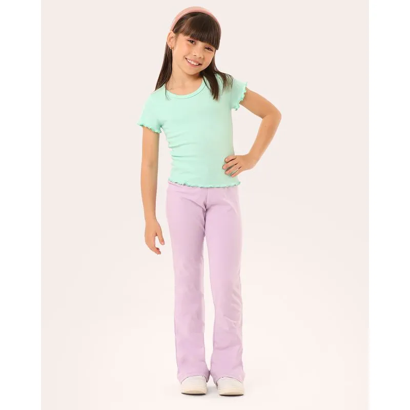 Calça Legging Infantil Bailarina Flare Lilás 6