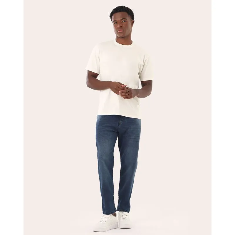 Calça Jeans Masculina Slim Estonada Azul Escuro 44