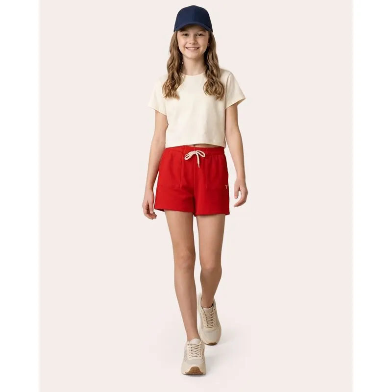 Short Juvenil Texturizado Com Bolsos Carpinteiro Vermelho 18