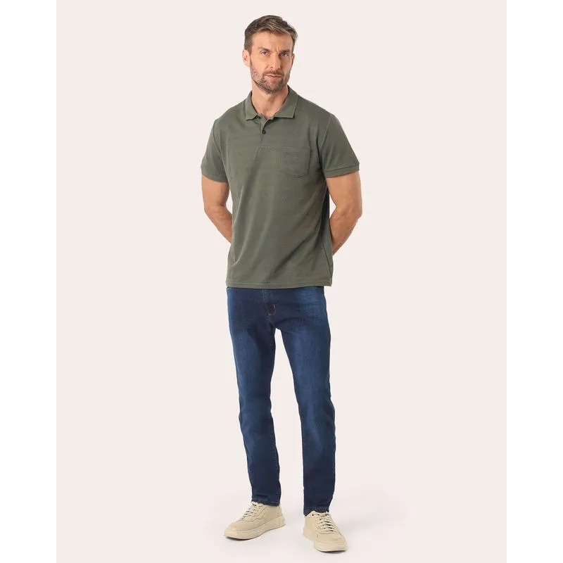 Calça Jeans Masculina Básica Slim Azul Escuro UN