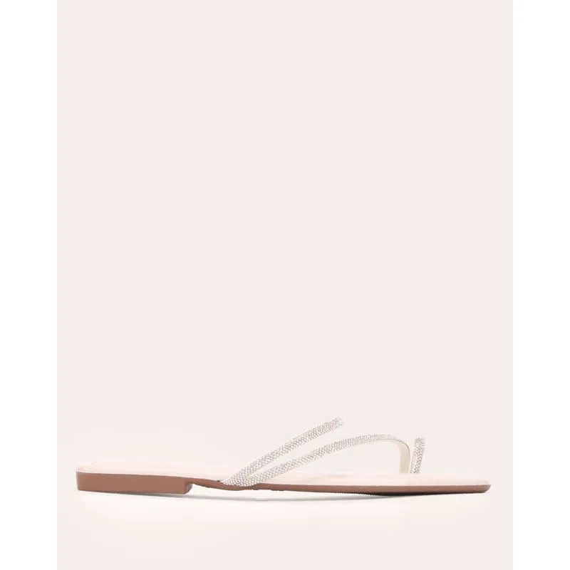 Sandália Rasteirinha Feminina Donatta Transversal Off White 36