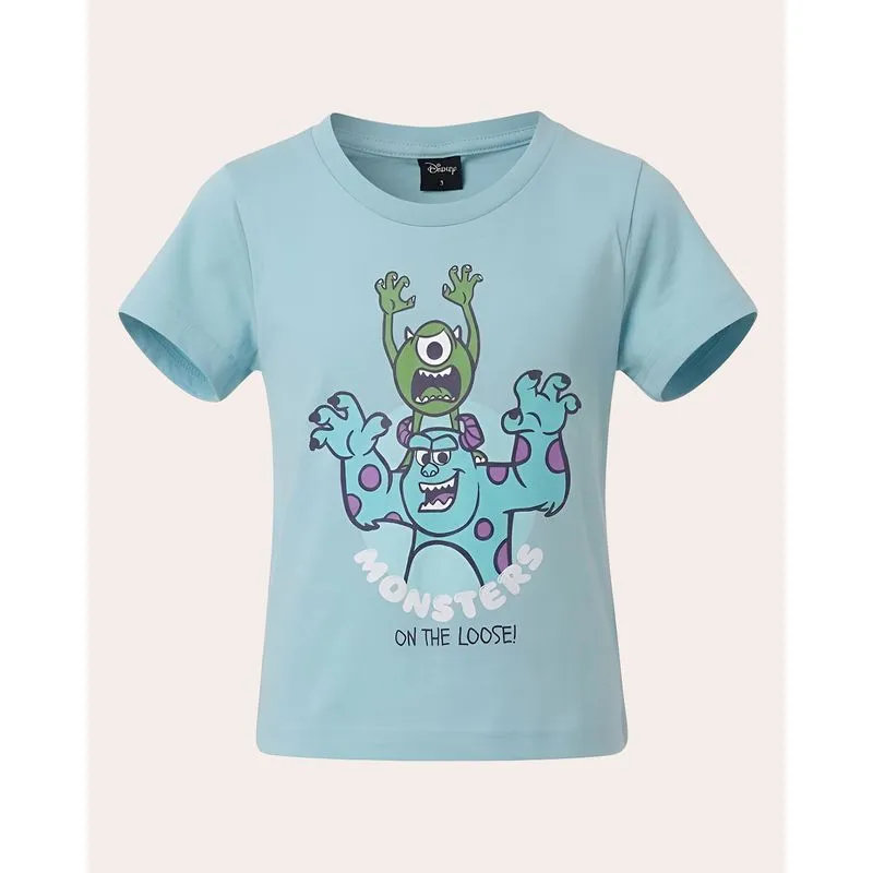 Camiseta Bebê Algodão Disney Monstros S.A Azul Claro 2