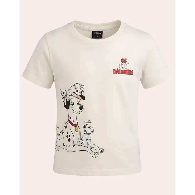 Camiseta Bebê Algodão Disney 101 Dálmatas Off White 4