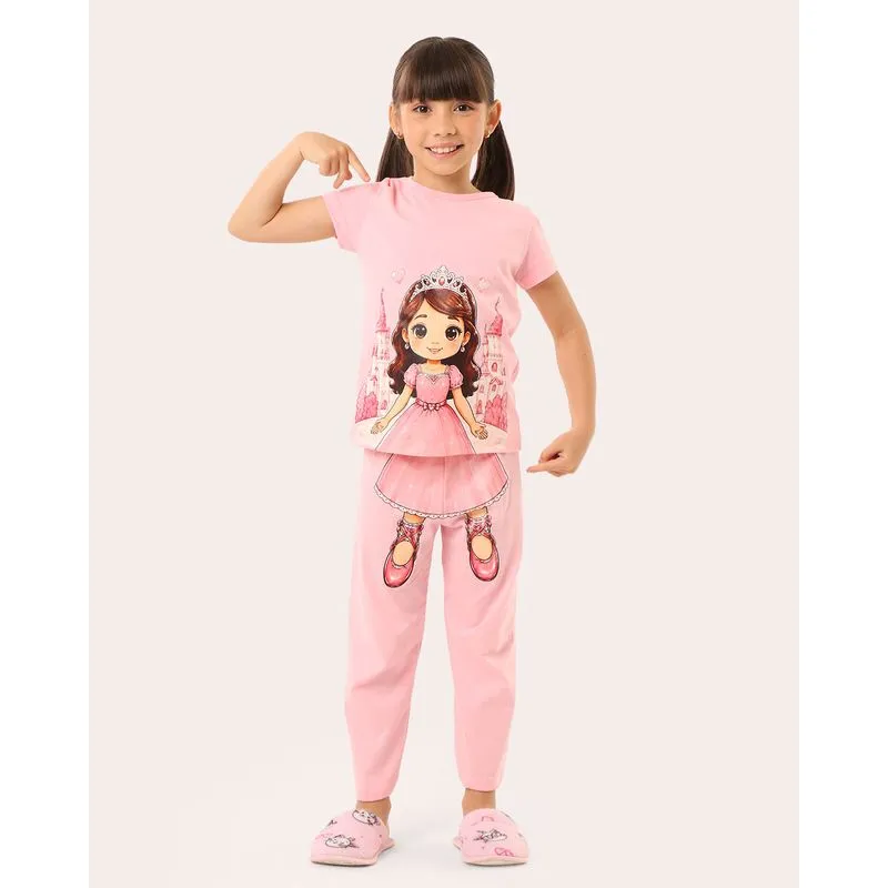 Pijama Infantil Estampa Princesa Bailarina Rosa 8
