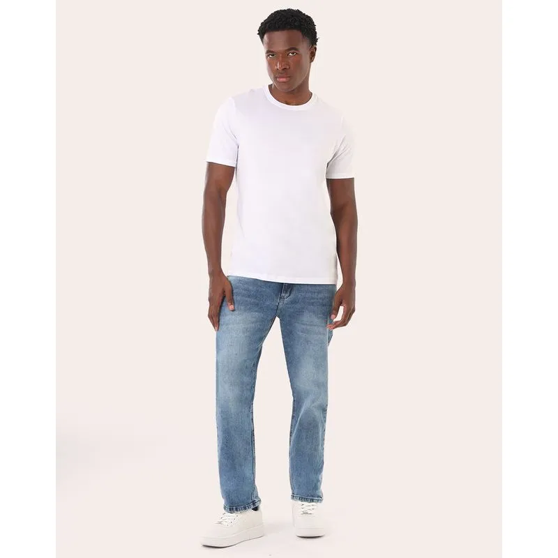 Calça Jeans Masculina Slim Marmorizada Azul Claro 58
