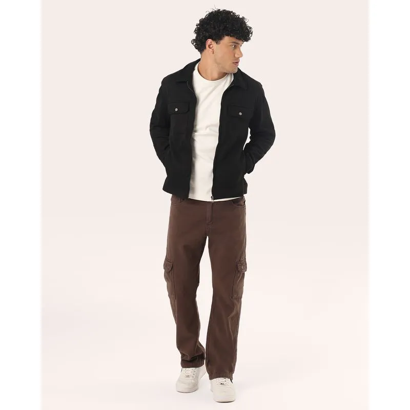 Calça Sarja Masculina Reta Cargo Marrom 38