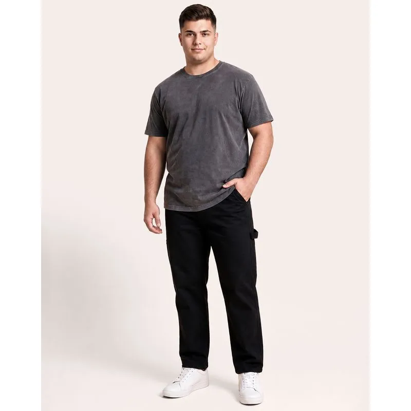 Calça Sarja Plus Size Masculina Reta Preta 56