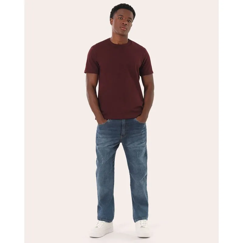 Calça Jeans Masculina Slim com Bolsos Azul 34