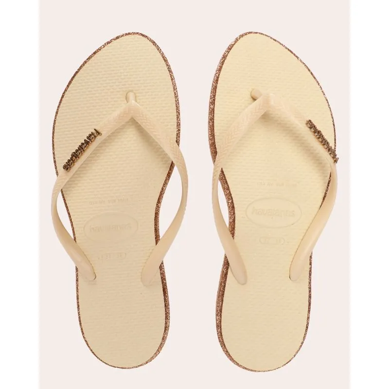 Chinelo Havaianas Feminino Slim Point Dourada 37/38