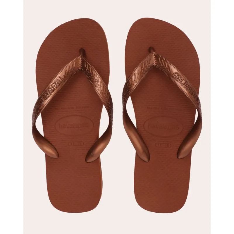 Chinelo Havaianas Feminino Top Tiras Marrom 33/34