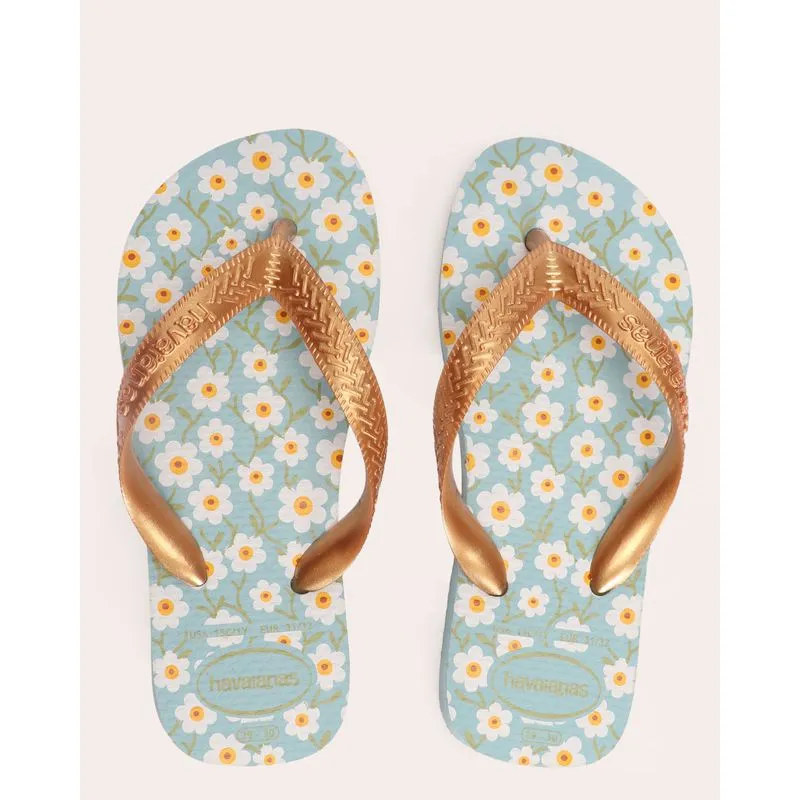 Chinelo Infantil Havaianas Top Floral Azul 19/20