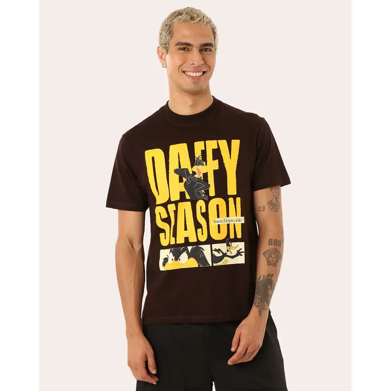 Camiseta Masculina Algodão Looney Tunes Patolino Marrom G