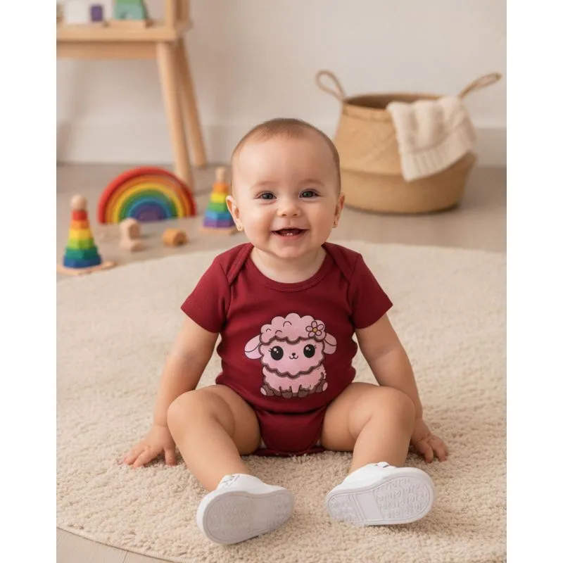 Body Bebê Texturizado com Estampas Sortidas Vinho G