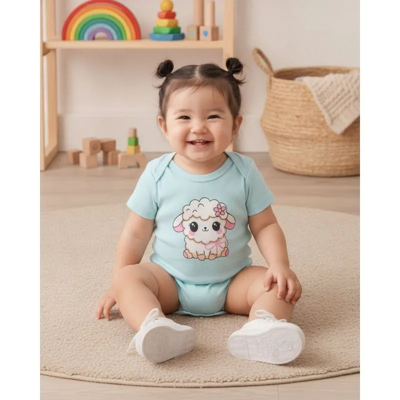 Body Bebê Texturizado com Estampas Sortidas Azul P