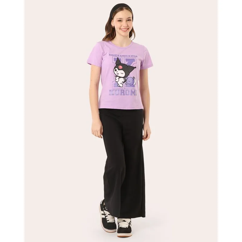 Calça Moletinho Juvenil Wide Leg Preta 16