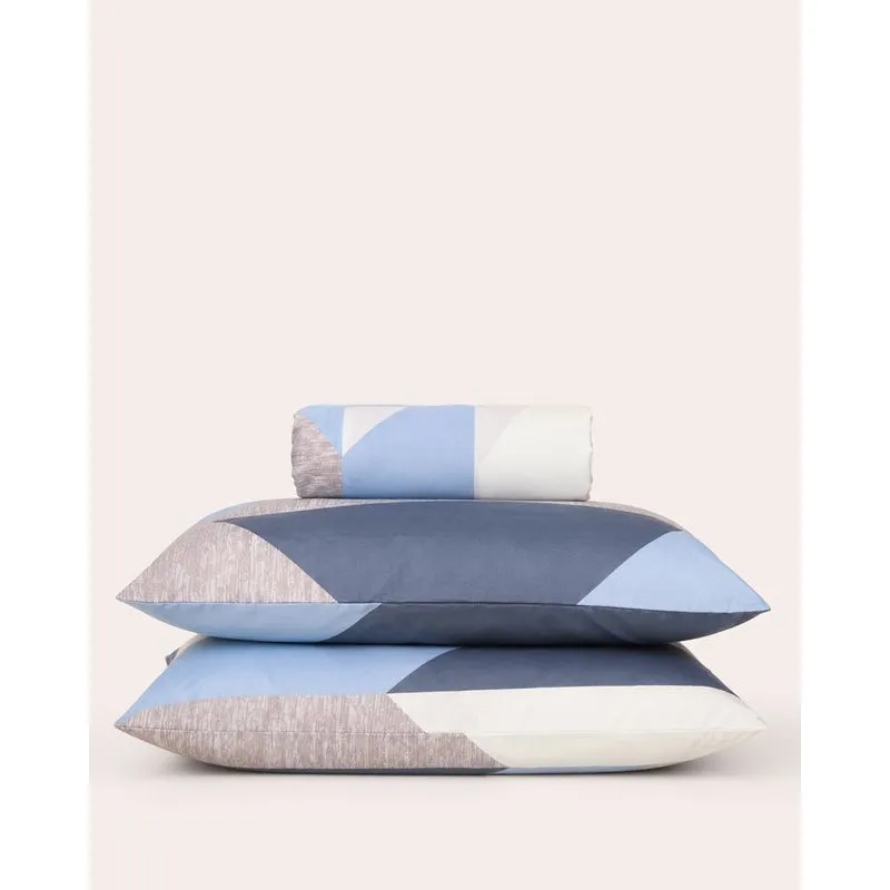 Jogo de Cama Casal 3 Peças Arte & Cazza Estampado Azul UN