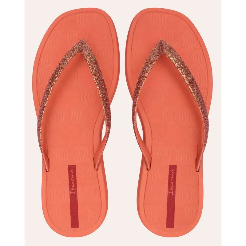Chinelo Ipanema Feminino Gold Glitter Rosa 33/34