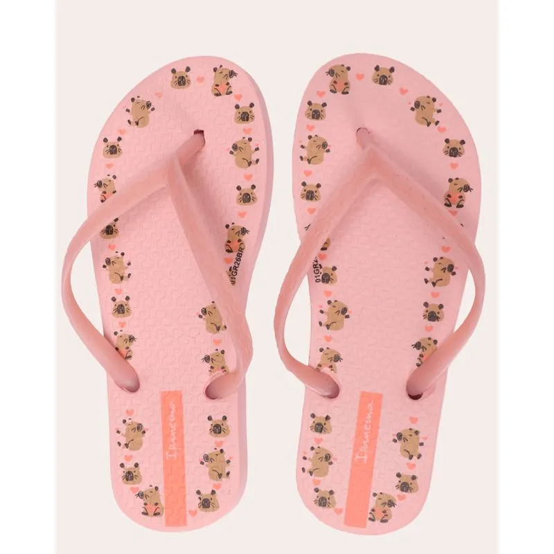 Chinelo Infantil Ipanema Capivara Rosa 27/28