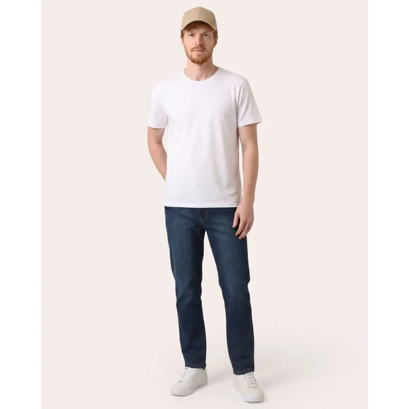 Calça Jeans Masculina Slim com Bolsos Azul 44