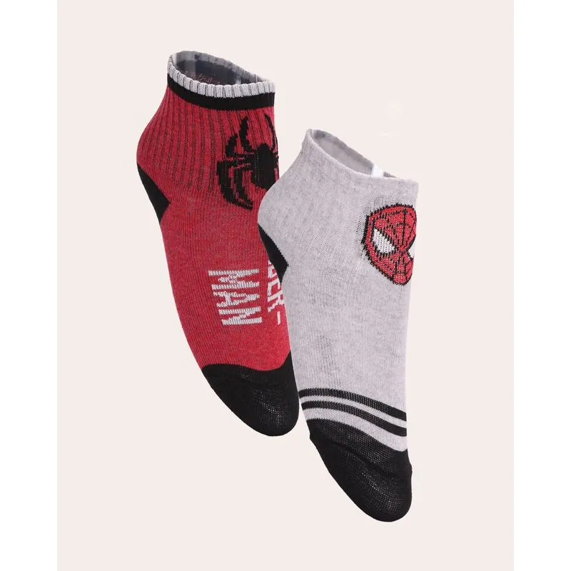 Kit 2 Pares de Meia Bebê Homem Aranha Cinza e Vermelho 26 A 29