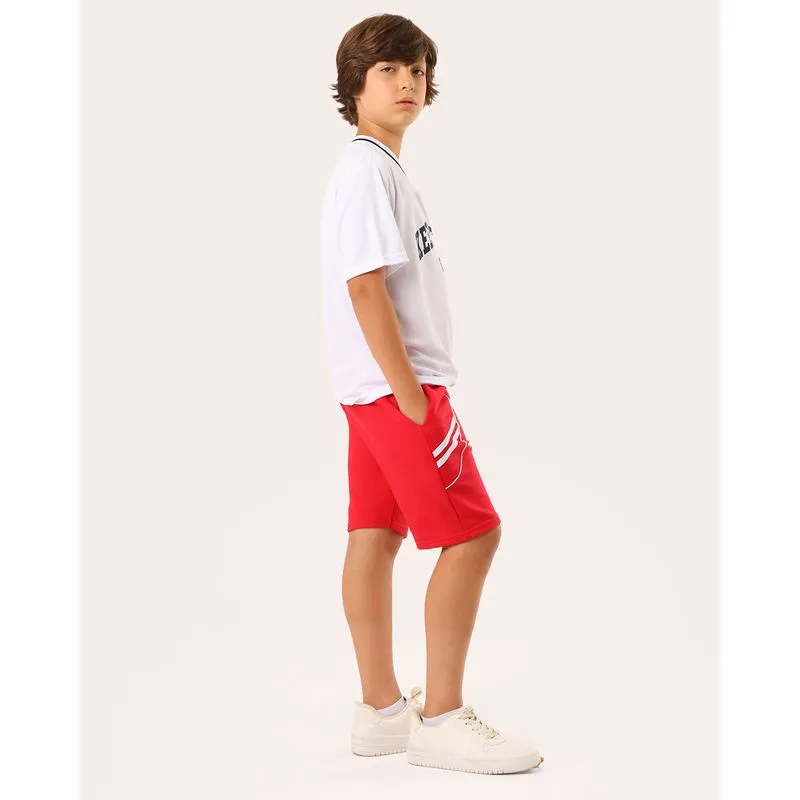 Bermuda Juvenil Moletinho com Bolsos Vermelho 16