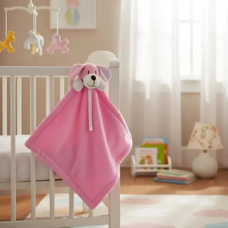 Naninha Bebê Plush Macio Hip - Naninha Cachorrinho Rosa Bebê