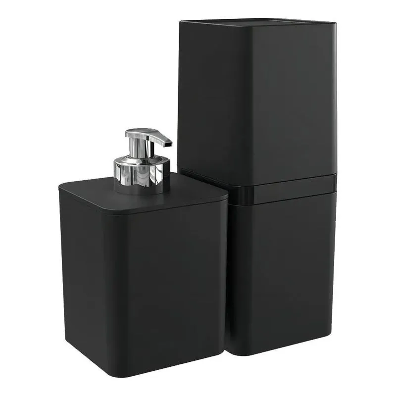 10x Kit Para Banheiro Com 2 Peças Smile Preto