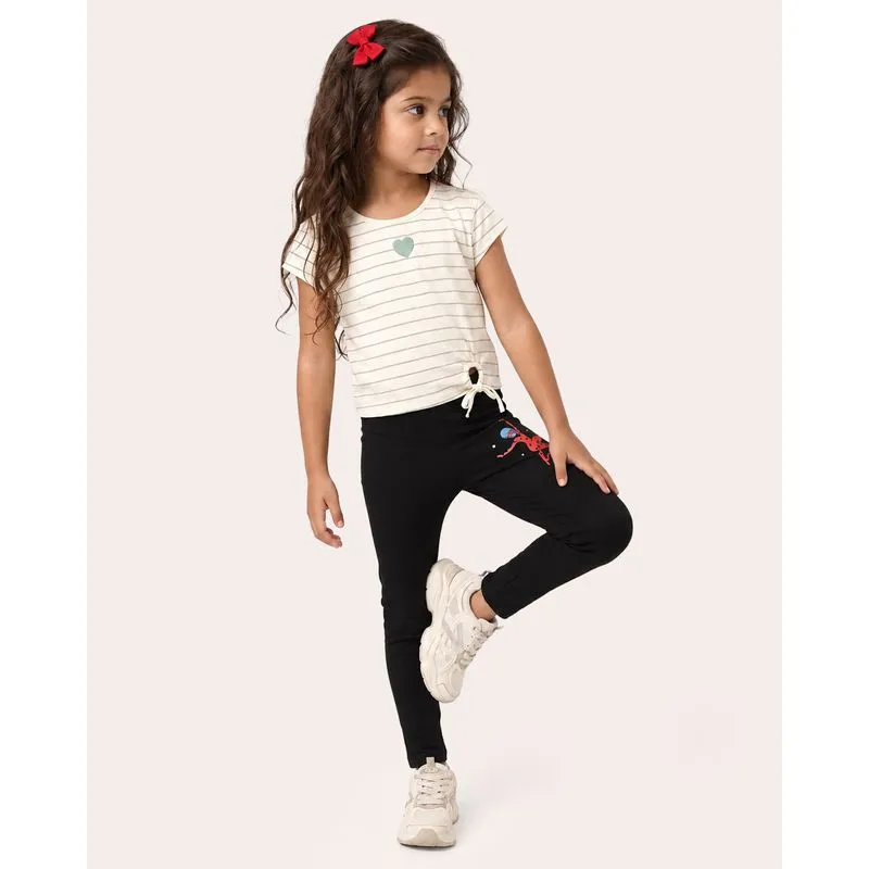 Calça Legging Infantil Estampa Ladybug Preto 8